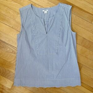 J. Crew Sleeveless Blue Stripe Blouse - Size 0